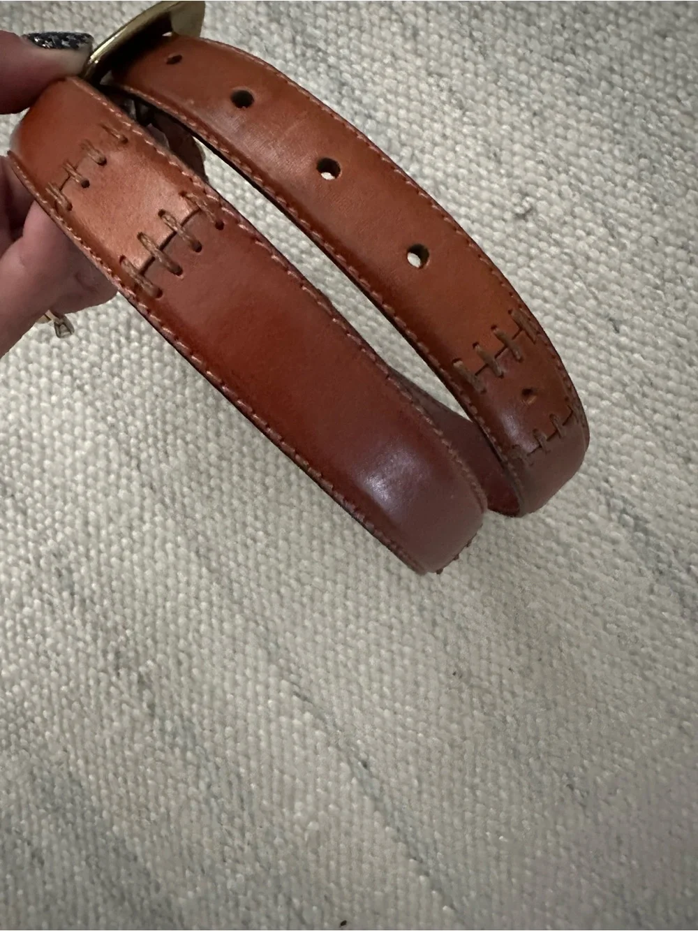 Fossil Women's Brown Leather Patchwork Belt Large